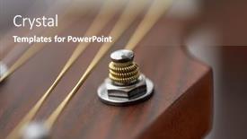  Presentation with music instruments - Presentation design consisting of music-and-musical-instruments-concept background and a coral colored foreground