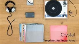  Presentation with documentation health records - Cool new PPT layouts with music arrangement - directly above shot of turntable backdrop and a coral colored foreground