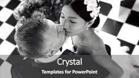  Presentation with bride and groom - Amazing PPT layouts having music arrangement - gorgeous stylish happy bride backdrop and a dark gray colored foreground