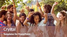  Presentation with festival music - Slides enhanced with music at a music festival background and a coral colored foreground