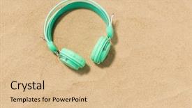  Presentation with music audio enthusiasts - Cool new presentation theme with music audio equipment and vacation backdrop and a lemonade colored foreground