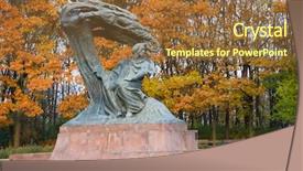  Presentation with poland - Beautiful slide deck featuring park with monument of chopin backdrop and a tawny brown colored foreground