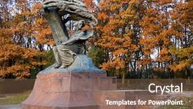  Presentation with chopin - Theme consisting of park with monument of chopin background and a violet colored foreground