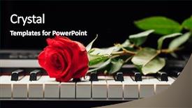 Presentation with keys - PPT layouts having electronic award - piano keys and red rose background and a black colored foreground