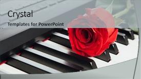  Presentation with keys - Colorful presentation theme enhanced with electronic award - piano keys and red rose backdrop and a light gray colored foreground