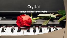  Presentation with piano - Presentation theme featuring electronic award - piano keys and red rose background and a dark gray colored foreground