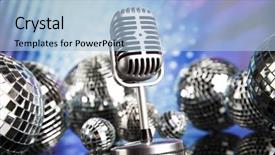  Presentation with disco balls - Amazing slide set having music background microphone and disco backdrop and a  colored foreground