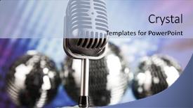  Presentation with disco balls - Amazing slide set having music background microphone and disco backdrop and a  colored foreground