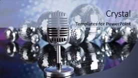  Presentation with disco balls - Presentation design with music background microphone and disco background and a  colored foreground