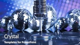  Presentation with disco balls - Beautiful slide deck featuring music background microphone and disco backdrop and a  colored foreground