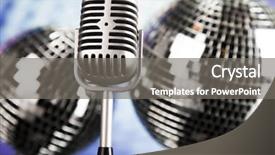  Presentation with disco balls - Cool new slide set with music background microphone and disco backdrop and a  colored foreground