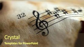  Presentation with vintage music - Presentation theme consisting of music background vintage styled background and a tawny brown colored foreground