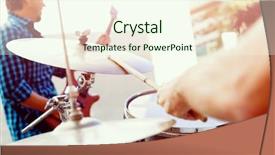  Presentation with music band - Colorful theme enhanced with music band - street muscian playing drums backdrop and a cream colored foreground