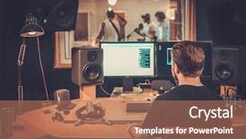  Presentation with music band - Colorful slides enhanced with music band during cd recording backdrop and a coral colored foreground