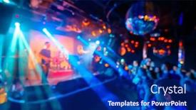  Presentation with music band - Amazing presentation design having music-band-performing-live backdrop and a navy blue colored foreground