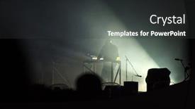  Presentation with music band - Colorful slide deck enhanced with music band silhouette night entertainment music festival backdrop and a dark gray colored foreground