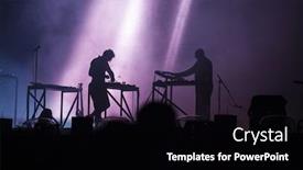  Presentation with music band - Amazing slide deck having music band silhouette night entertainment music festival backdrop and a black colored foreground