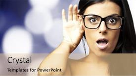  Presentation with abstract music - Slide deck having music blues - portrait of a surprised young background and a  colored foreground