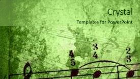  Presentation with abstract paint brush texture art - Presentation design enhanced with music border - abstract grunge melody textures background and a mint green colored foreground