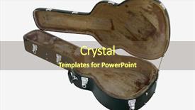  Presentation with trauma case - Amazing theme having music box - image of open guitar case backdrop and a tawny brown colored foreground