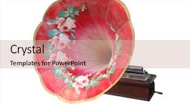  Presentation with cylinder - PPT layouts enhanced with music box - ornate painted antique cylinder phonograph background and a soft green colored foreground