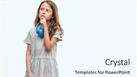  Presentation with music brain - Colorful PPT layouts enhanced with music brain - brunette hispanic girl wearing headphones backdrop and a cool aqua colored foreground