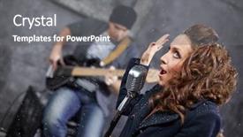  Presentation with lead - Presentation theme featuring music brain - female lead vocalist and guitarist background and a gray colored foreground
