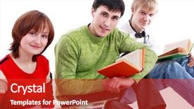  Presentation with music brain - Presentation theme with music brain - portrait of a young people background and a crimson colored foreground