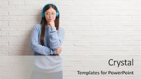  Presentation with medicina tradicional chinesa chinese herb - PPT layouts featuring music brain - young chinese woman over brick background and a light gray colored foreground