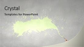  Presentation with paint brush - Colorful PPT layouts enhanced with music brain - young pretty businesswoman holding paint backdrop and a light gray colored foreground