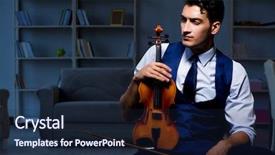  Presentation with young children playing multicultural - Slides enhanced with music cello dark room - young musician man practicing playing background and a  colored foreground