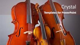  Presentation with music - PPT layouts with music-cello-in-the-dark background and a tawny brown colored foreground