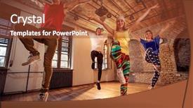  Presentation with professional training - Amazing presentation theme having music center - group of professional dancer training backdrop and a tawny brown colored foreground