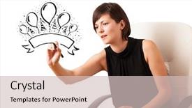  Presentation with party invitation gold - Presentation having music certificate - young girl drawing a party background and a  colored foreground