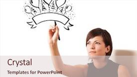  Presentation with party - Theme with music certificate - young girl drawing a party background and a  colored foreground