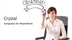  Presentation with certificate - Colorful presentation theme enhanced with music certificate - young girl drawing a party backdrop and a  colored foreground