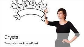  Presentation with farewell party - Slides having music certificate - young girl drawing a party background and a  colored foreground