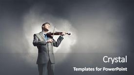  Presentation with young children playing multicultural - Slide set featuring music charity - young smiling businessman in suit background and a  colored foreground