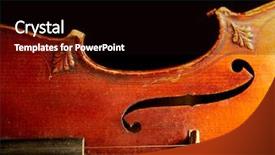  Presentation with vintage music - PPT theme featuring music choir - part of vintage violin background and a black colored foreground