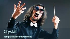  Presentation with conductor - Amazing theme having music concept with passionate conductor backdrop and a navy blue colored foreground