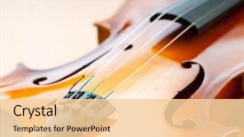  Presentation with music violin and piano - Cool new PPT layouts with music concept with violin backdrop and a lemonade colored foreground