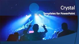  Presentation with concert - PPT layouts having music concert blurred background background and a ocean colored foreground