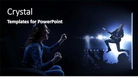  Presentation with live video streaming - PPT layouts with music-concert-live-as-streaming background and a black colored foreground