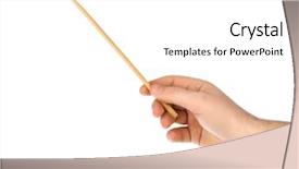  Presentation with conductor - Theme having music conductor hand isolated background and a white colored foreground