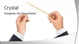  Presentation with conductor - Audience pleasing theme consisting of music conductor hands isolated backdrop and a white colored foreground