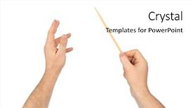  Presentation with conductor - Presentation enhanced with music conductor hands isolated background and a white colored foreground