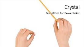  Presentation with conductor - Presentation theme with orchestra leadership - music conductor hands isolated background and a white colored foreground