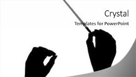  Presentation with conductor - Presentation theme enhanced with music conductor hands isolated background and a white colored foreground