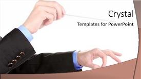 Presentation with orchestra conductor - PPT theme consisting of orchestra leadership - music conductor hands with baton background and a pink colored foreground