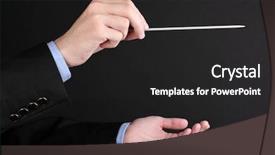  Presentation with music conductor hands baton - Slide set consisting of orchestra leadership - music conductor hands with baton background and a dark gray colored foreground